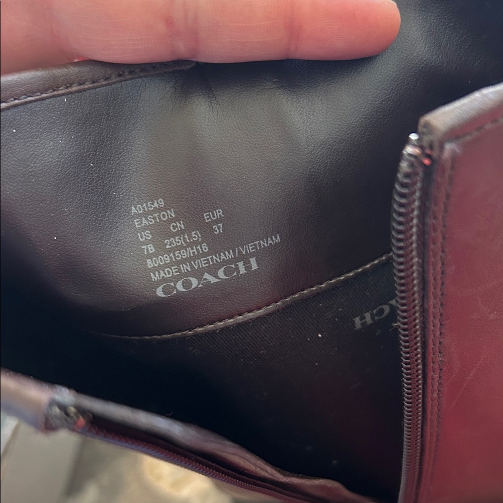 Coach Easton Semi Matte Calf Boots in Chestnut - Picture 11 of 11